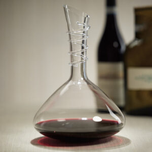 Handmade Swirl Neck Glass Wine Decanter