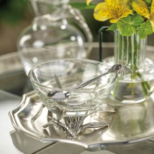 Pewter and Glass Dragonfly Bowl